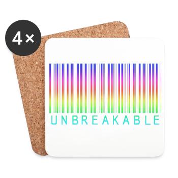 Barcode Unbreakable Rainbow - Coasters (set of 4) - white - Front