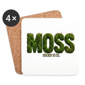 MOSS – Growing Inside Me | Botanical pun - Coasters (set of 4) - white - Front
