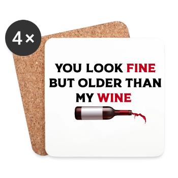 Art de la bouteille de vin fine - Dessous de verre (lot de 4) - blanc - Devant