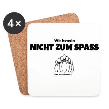 Wir kegeln nicht zum Spaß - Untersetzer (4er-Set) - Weiß - Vorne
