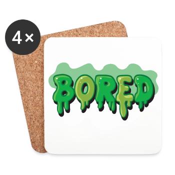 Graffiti Bored Slime Font - Coasters (set of 4) - white - Front