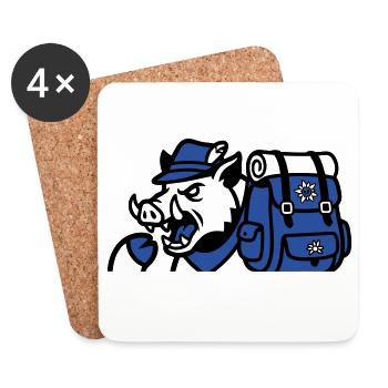 Wild Boar Backpack Logo - Coasters (set of 4) - white - Front