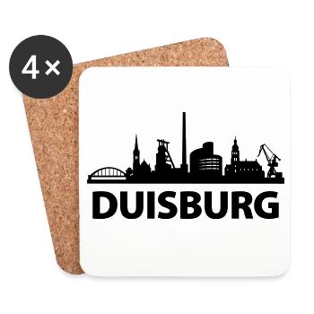 Duisburg Skyline - Untersetzer (4er-Set) - Weiß - Vorne