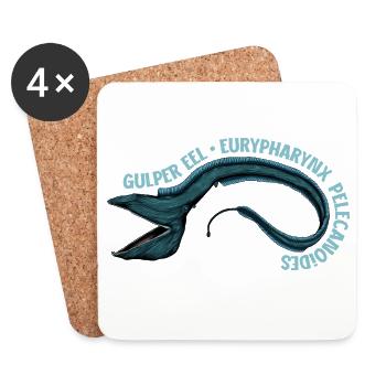 Tiefsee Monster - Pelikanaal - Untersetzer (4er-Set) - Weiß - Vorne