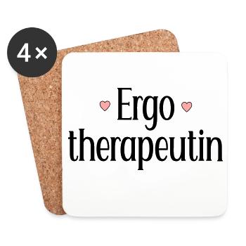 Ergotherapeutin - Untersetzer (4er-Set) - Weiß - Vorne