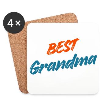Beste Oma aller Zeiten – Retro Orange & Blue Typografie - Untersetzer (4er-Set) - Weiß - Vorne