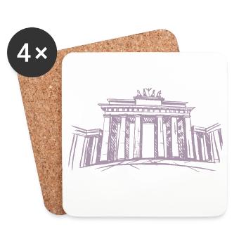 Berlin Brandenburger Tor – Symbolträchtiges Stadtd - Untersetzer (4er-Set) - Weiß - Vorne