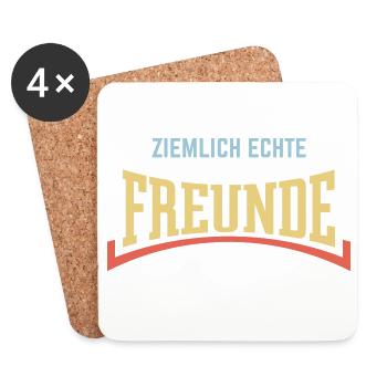 Ziemlich Echte Freunde (Freundschaft / Konkav / 3) - Untersetzer (4er-Set) - Weiß - Vorne