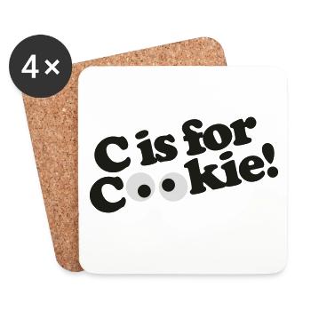 C est pour le biscuit - Dessous de verre (lot de 4) - blanc - Devant