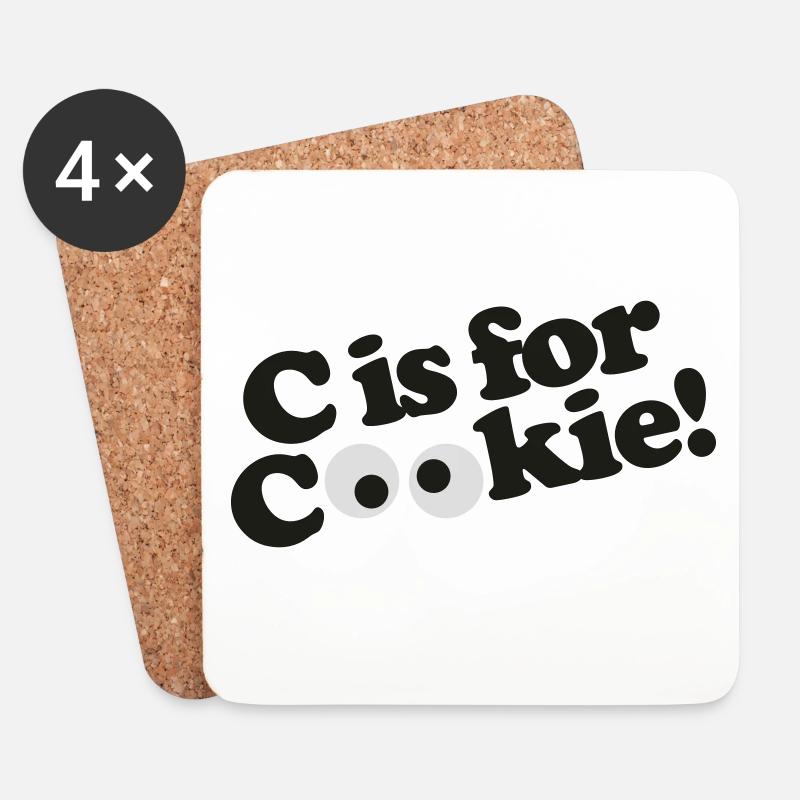 C is for Cookie - Untersetzer (4er-Set) - Weiß