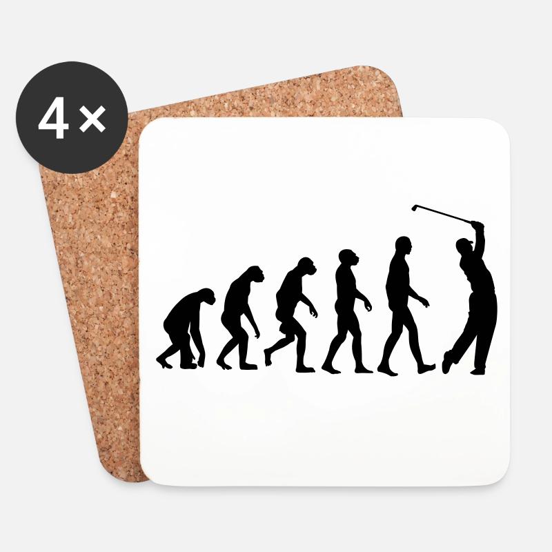Golf Evolution Golfing - Untersetzer (4er-Set) - Weiß