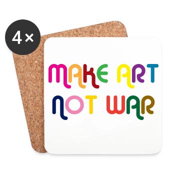 Make Art Not War - Untersetzer (4er-Set) - Weiß - Vorne