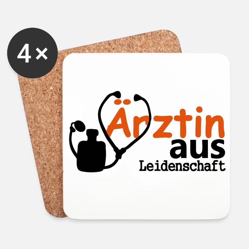 Ärztin aus Leidenschaft Geschenk - Untersetzer (4er-Set) - Weiß