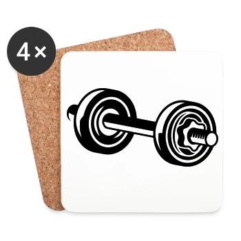 A dumbbell for training - Coasters (set of 4) - white - Front