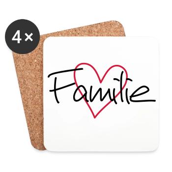 Family heart love community cohesion - Coasters (set of 4) - white - Front