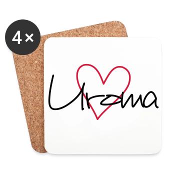 Uroma Herz Liebe werdende Oma Geschenk - Untersetzer (4er-Set) - Weiß - Vorne