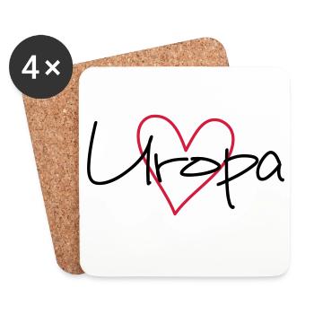 Uropa Herz Liebe Geschenk werdender Uropa - Untersetzer (4er-Set) - Weiß - Vorne