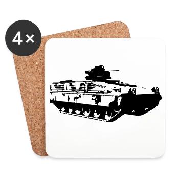 Schützenpanzer Marder - Untersetzer (4er-Set) - Weiß - Vorne