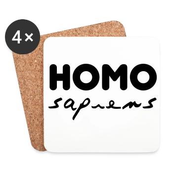 homo sapiens - Dessous de verre (lot de 4) - blanc - Devant