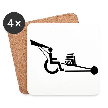 Image of wheelchair with V8 engine # - Coasters (set of 4) - white - Front
