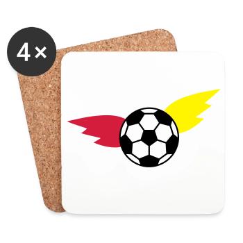 Fußball fliegender Ball Flagge Meisterschaft - Untersetzer (4er-Set) - Weiß - Vorne