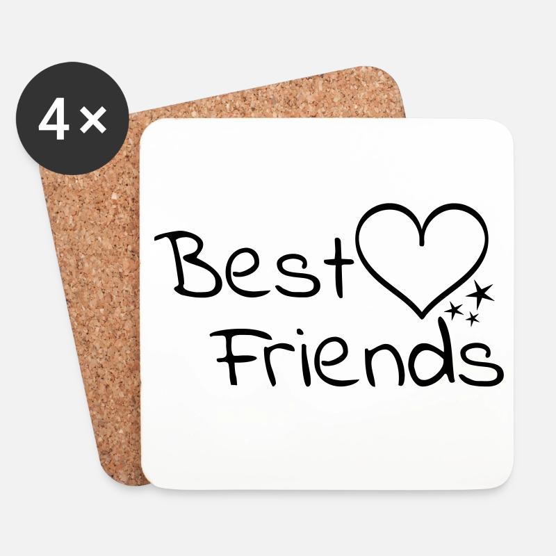 Beste Freunde - Untersetzer (4er-Set) - Weiß