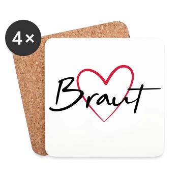 Mariée Coeur De vie de garçon - Dessous de verre (lot de 4) - blanc - Devant