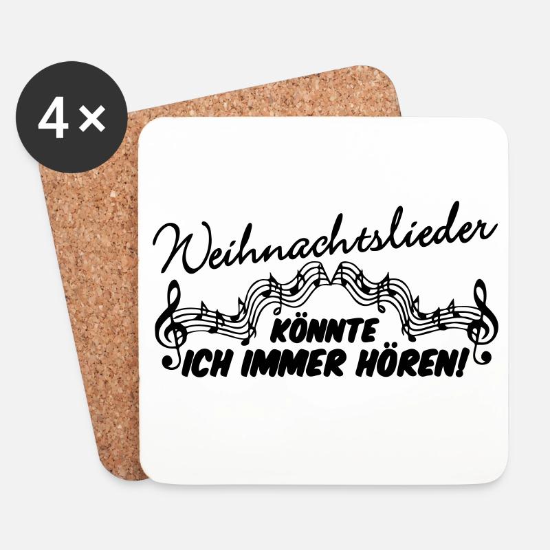 Weihnachtslieder Weihnachten Spruch Geschenk - Untersetzer (4er-Set) - Weiß