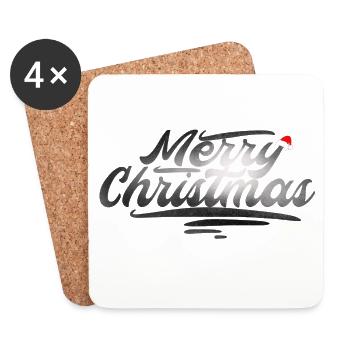 Tendance des cadeaux de Noël - Dessous de verre (lot de 4) - blanc - Devant