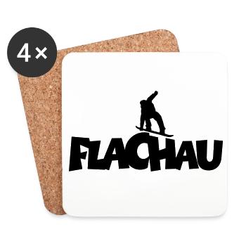 Flachau Snowboard Snowboarding - Untersetzer (4er-Set) - Weiß - Vorne