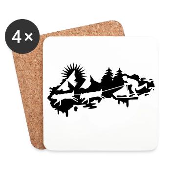 Sled dog race Graffiti - Coasters (set of 4) - white - Front