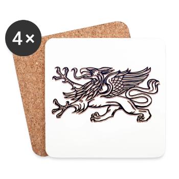 Le griffon de Rostock en 3D - Dessous de verre (lot de 4) - blanc - Devant
