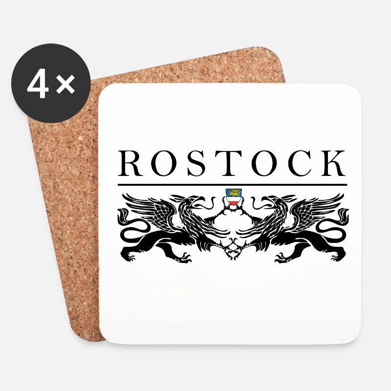 Rostock Greif Doppel - Untersetzer (4er-Set) - Weiß