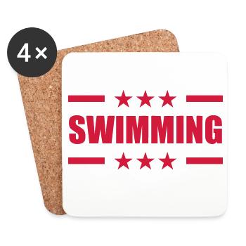 Swimming - Untersetzer (4er-Set) - Weiß - Vorne