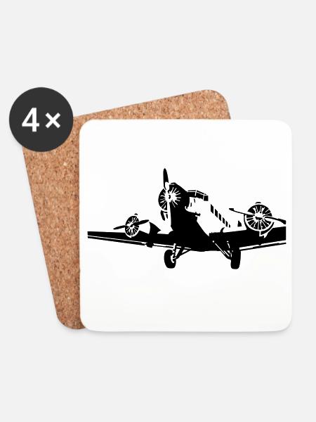 Junkers Ju-52 - Untersetzer (4er-Set) - Weiß