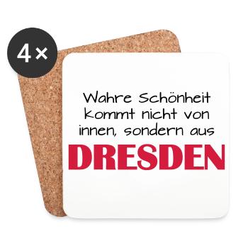 wahre Schönheit - DRESDEN - Untersetzer (4er-Set) - Weiß - Vorne