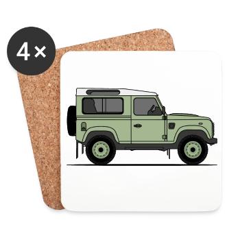 Defender 90 - Coasters (set of 4) - white - Front