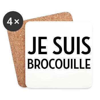 Brocouille / Inconnus / Comique / Humour / Marrant - Dessous de verre (lot de 4) - blanc - Devant
