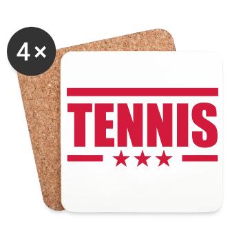 Tennis - Sport - Ball - Player - Game - Sportsman - Untersetzer (4er-Set) - Weiß - Vorne