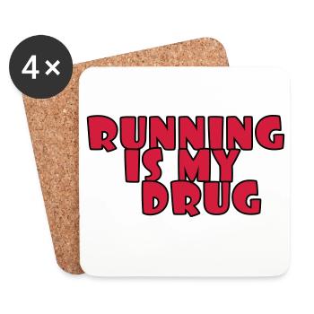 Laufen / Running / Jogging / Joggen / Marathon - Untersetzer (4er-Set) - Weiß - Vorne