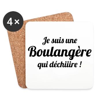 Baker / Bakery / Bäckerei / Boulanger / Bread - Coasters (set of 4) - white - Front