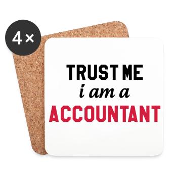 Accountant / Accounting / Comptable / Comptabilité - Coasters (set of 4) - white - Front