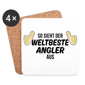 der weltbeste angler - Untersetzer (4er-Set) - Weiß - Vorne
