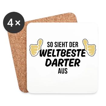 der weltbeste darter - Untersetzer (4er-Set) - Weiß - Vorne