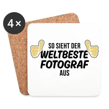 der weltbeste fotograf - Untersetzer (4er-Set) - Weiß - Vorne