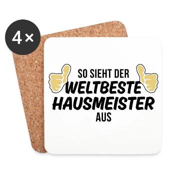 der weltbeste hausmeister - Untersetzer (4er-Set) - Weiß - Vorne