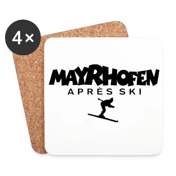 Mayrhofen Après-Ski Skifahrer - Untersetzer (4er-Set) - Weiß - Vorne