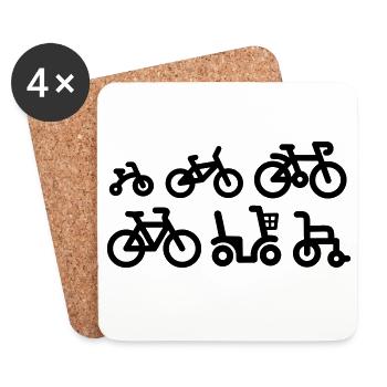 Evolution bicycle racing cycling bicycle racing - Coasters (set of 4) - white - Front
