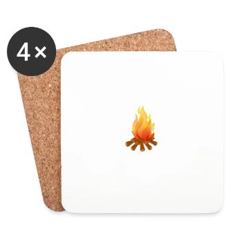 Campfire Flame Illustration T-Shirt - Coasters (set of 4) - white - Front