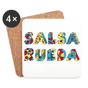 Rueda Salsa Tanz Musik positiver Schriftzug - Dessous de verre (lot de 4) - blanc - Devant